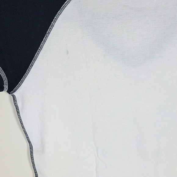 Harley Davidson T Shirt V Neck Raglan Tee Live to Ride Black/White M Flawed - Picture 5 of 6